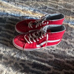 Red high top old school Vans